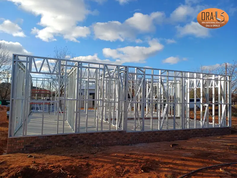 Residential house wall frames using ORALS-supplied structural systems and materials
